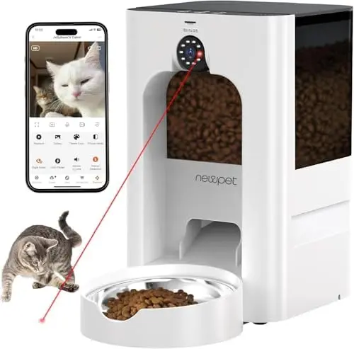 Comedouro automático Newpet de 5 litros com câmera Wi-Fi