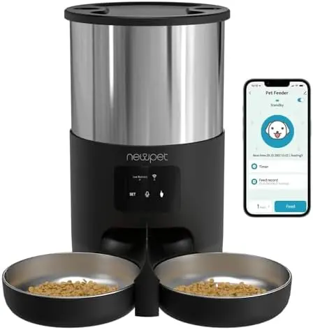 Comedouro automático Newpet elevado de 5 litros com duas tigelas